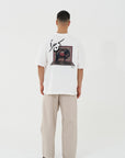 Arapça Nakışlı Ekru Oversize Tshirt 5164