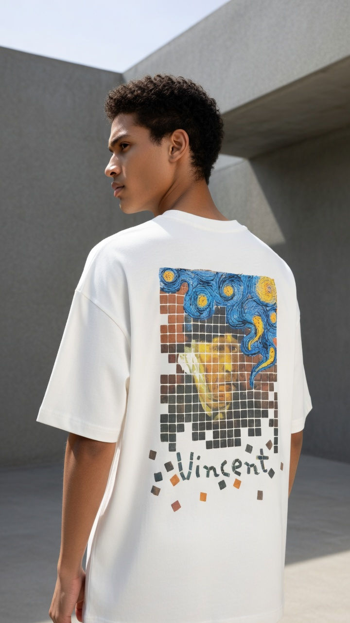 Vincent Van Gogh Ekru Oversize Tshirt 5171