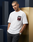 Kabartma Baskı Ekru Oversize Tshirt 5178