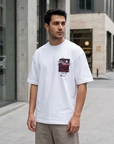 Kabartma Baskı Ekru Oversize Tshirt 5178