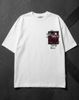 Kabartma Baskı Ekru Oversize Tshirt 5178