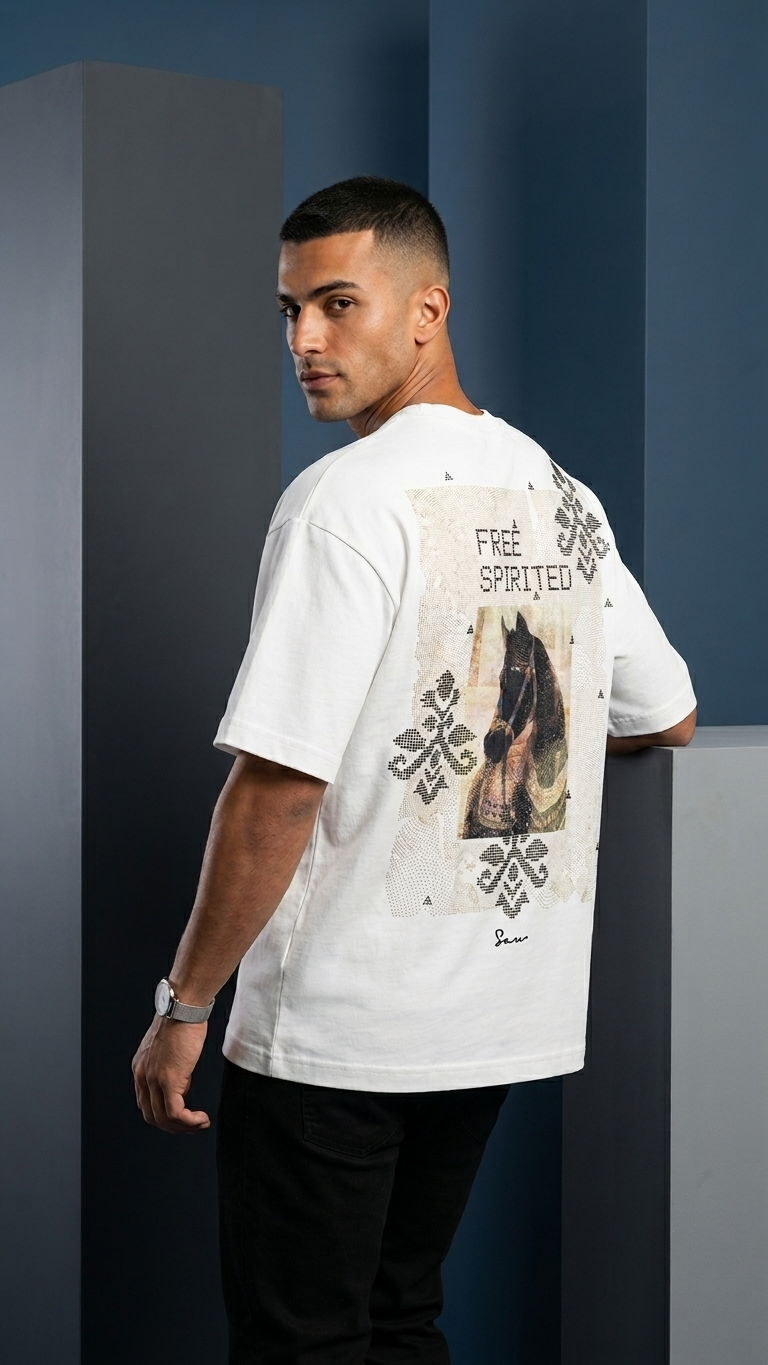 Free Spırıted Ekru Oversize Tshirt 5179