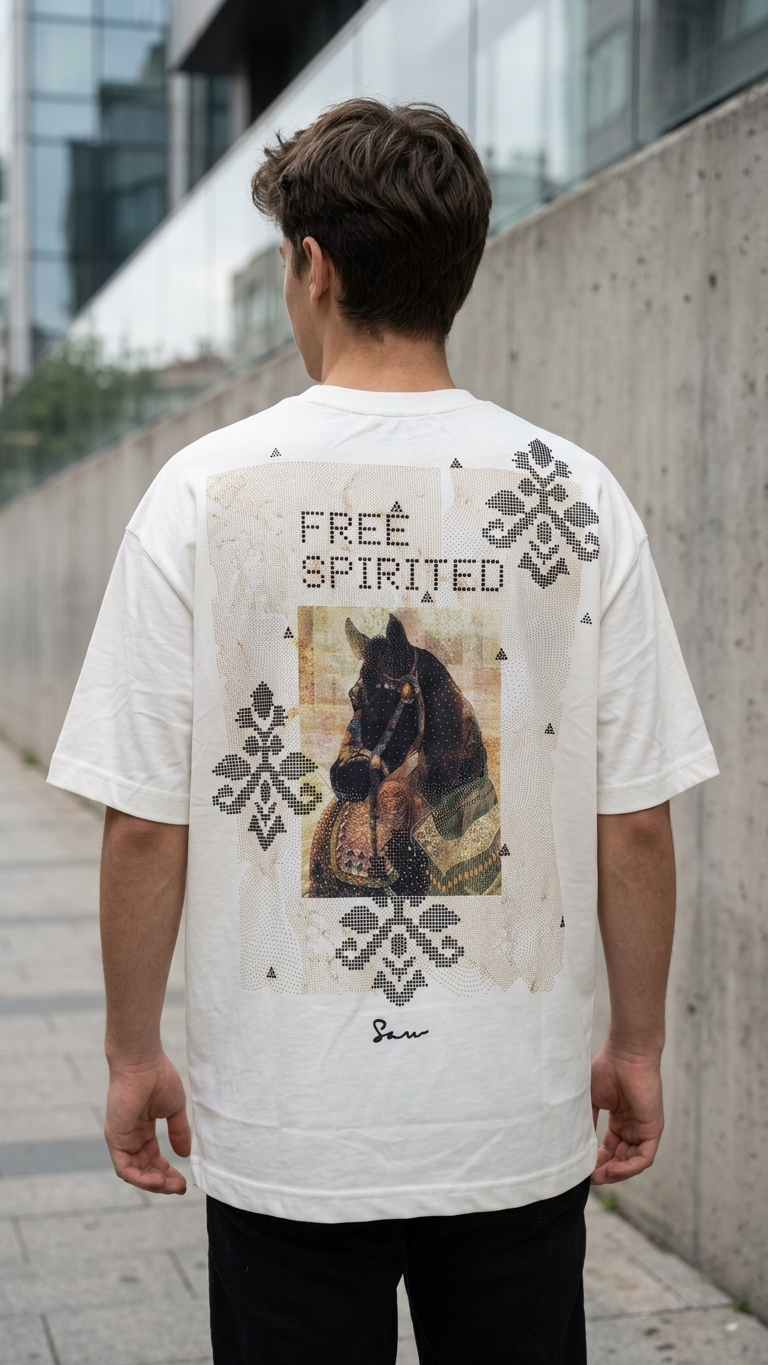 Free Spırıted Ekru Oversize Tshirt 5179