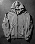 Rivet Detaylı Fermuarlı Gri Sweatshirt 5190