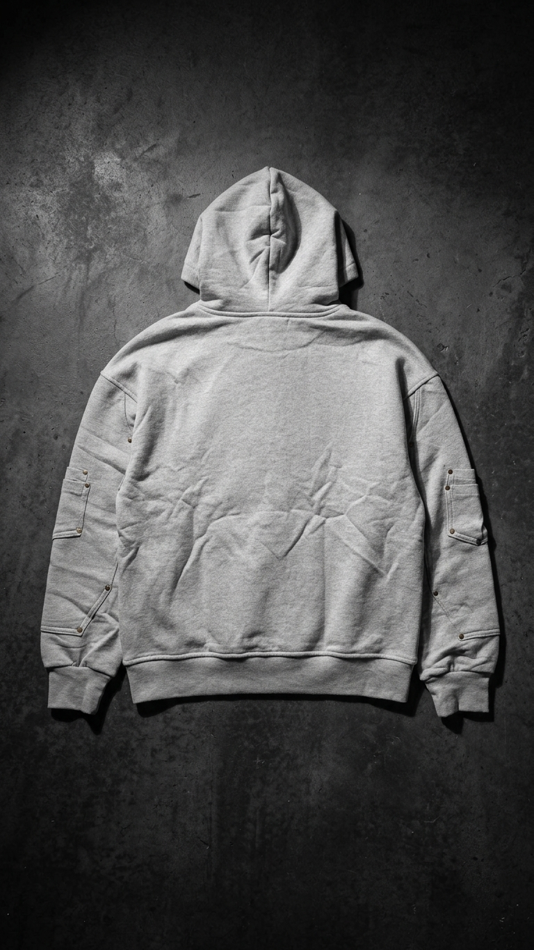 Rivet Detaylı Fermuarlı Gri Sweatshirt 5190