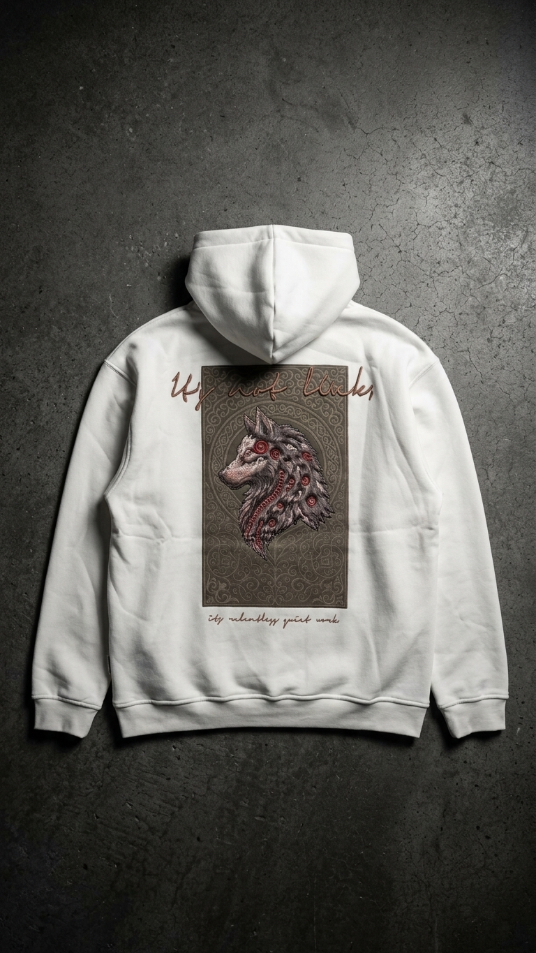 Kurt Desenli Oversize Ekru Sweatshirt 5208