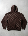 Yün Şerit Desenli Oversize Kahve Sweatshirt 5217