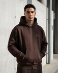 Yün Şerit Desenli Oversize Kahve Sweatshirt 5217