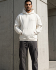 Yün Şerit Desenli Oversize Ekru Sweatshirt 5217