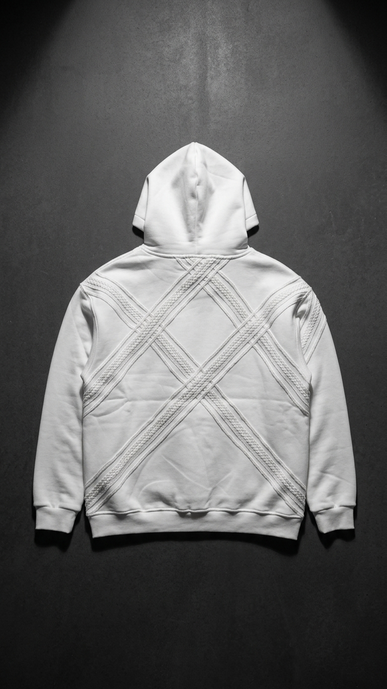 Yün Şerit Desenli Oversize Ekru Sweatshirt 5217