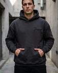 Yün Şerit Desenli Oversize Siyah Sweatshirt 5217