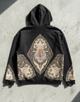 Etnik Kilim İşleme Oversize Siyah Sweatshirt 5223