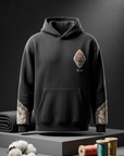 Etnik Kilim İşleme Oversize Siyah Sweatshirt 5223