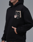 Su Yolu Şeritli Oversize Siyah Sweatshirt 5230