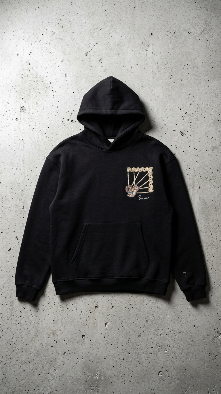Su Yolu Şeritli Oversize Siyah Sweatshirt 5230