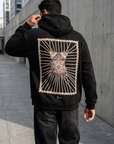 Su Yolu Şeritli Oversize Siyah Sweatshirt 5230