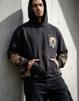 Arı İşleme Oversize Siyah Sweatshirt 5247