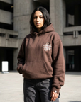 Deri Aplike Desenli Oversize Kahve Sweatshirt 5249