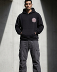 Deri Aplike Desenli Oversize Siyah Sweatshirt 5249