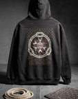 Deri Aplike Desenli Oversize Siyah Sweatshirt 5249