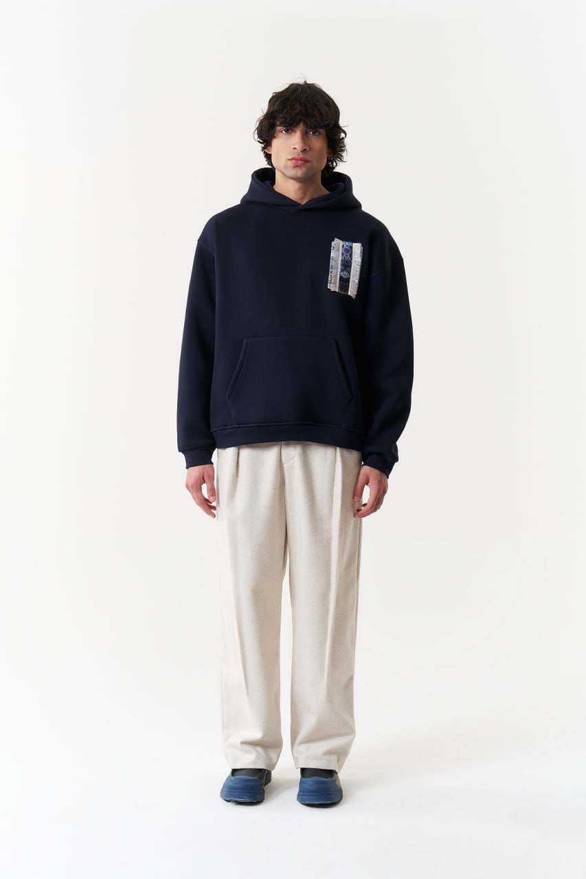 Blue Tile Art Oversize Lacivert Sweatshirt 5252