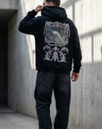 Tavus Kuşu Desenli Oversize Lacivert Sweatshirt 5256