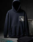 Tavus Kuşu Desenli Oversize Lacivert Sweatshirt 5256