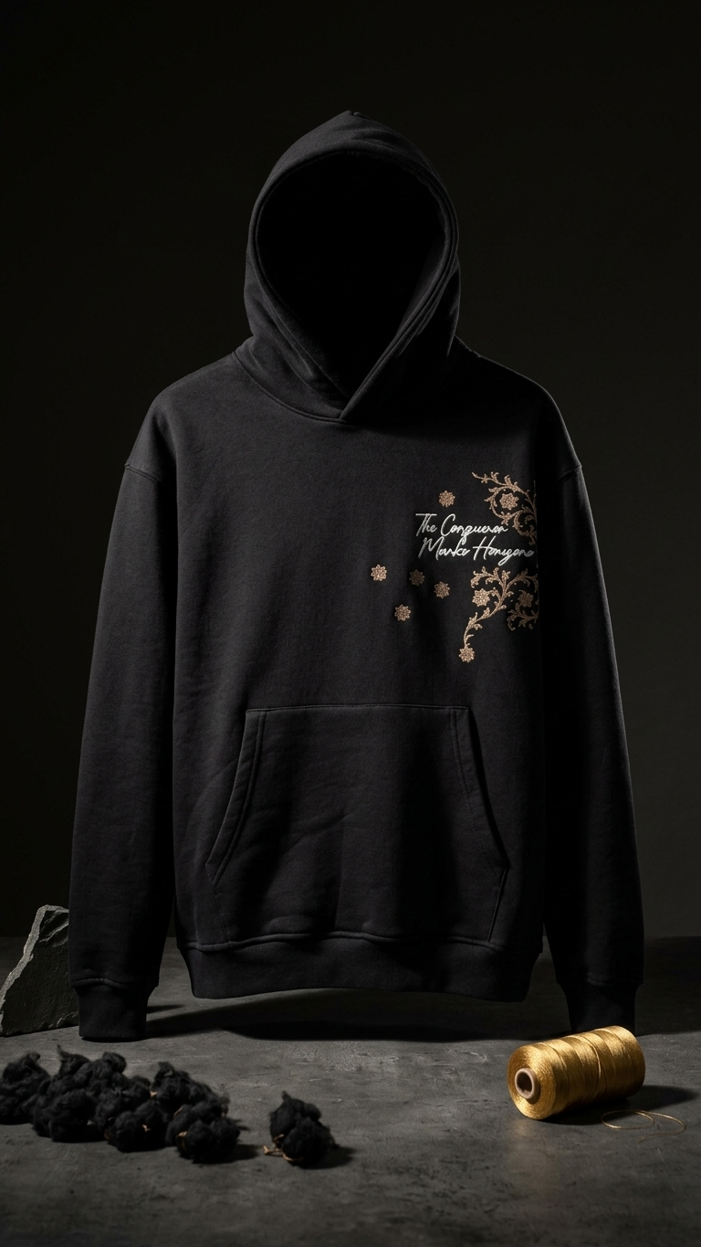 Echoes of Anatolia Nakışlı Oversize Siyah Sweatshirt 5268
