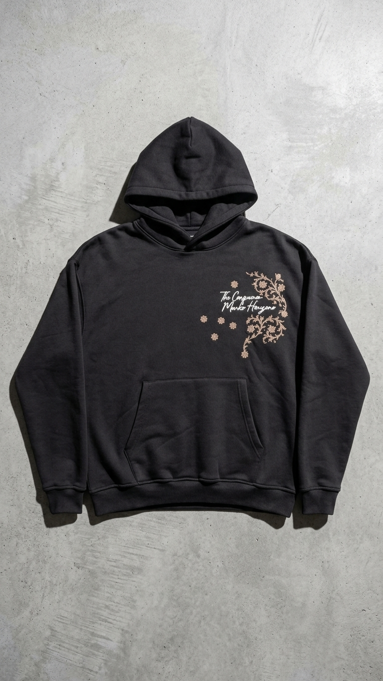 Echoes of Anatolia Nakışlı Oversize Siyah Sweatshirt 5268