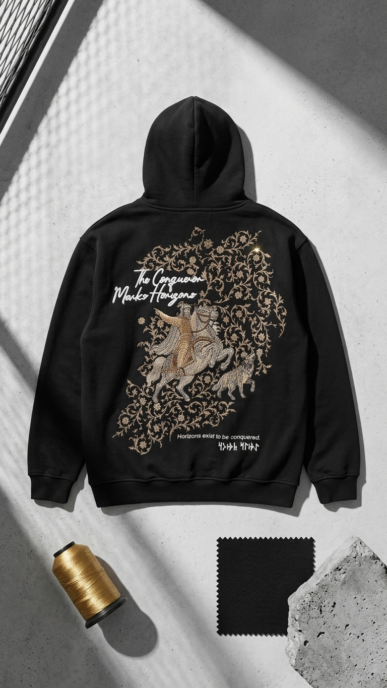 Echoes of Anatolia Nakışlı Oversize Siyah Sweatshirt 5268