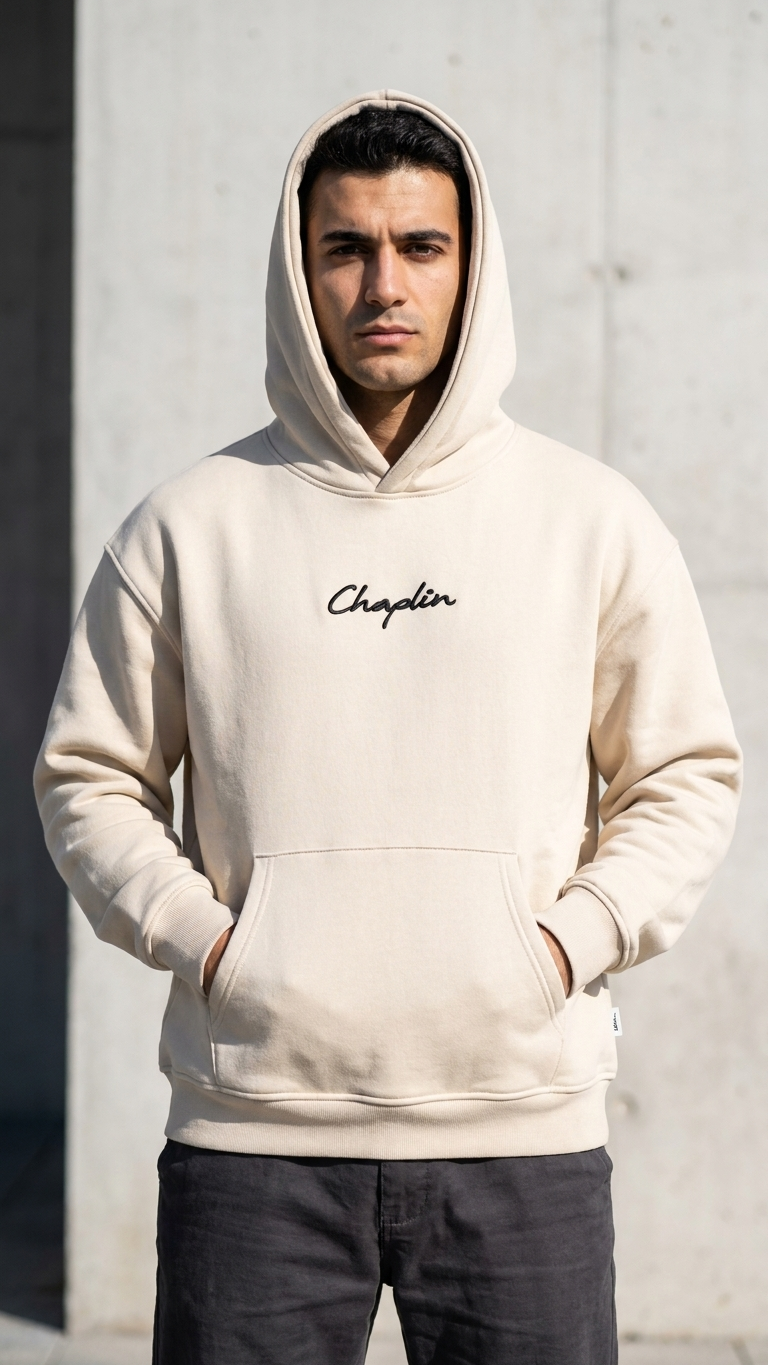 Chaplin Desenli Oversize Taş Sweatshirt 5281