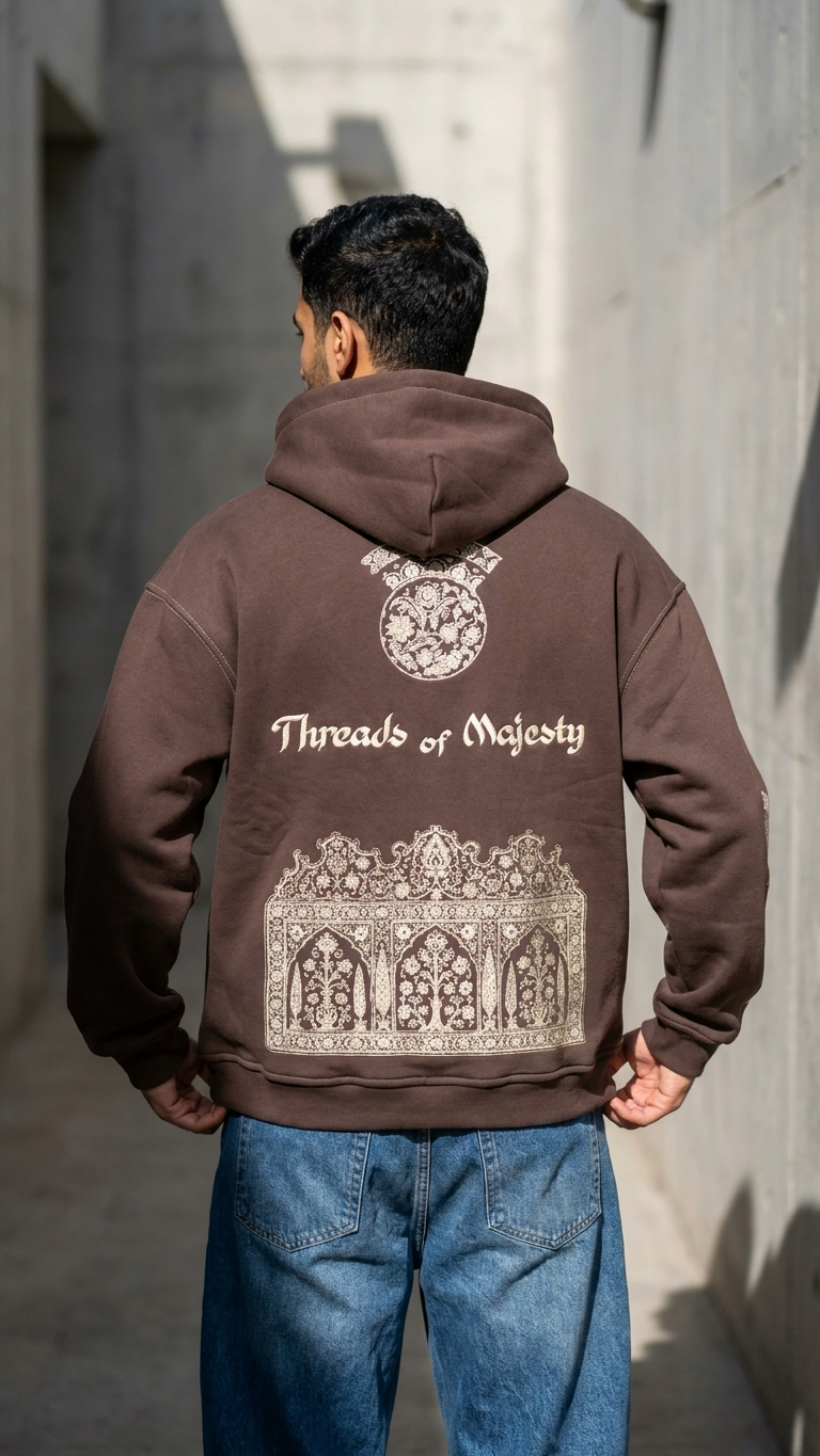Threads of Majesty Oversize Kahve Sweatshirt 5286