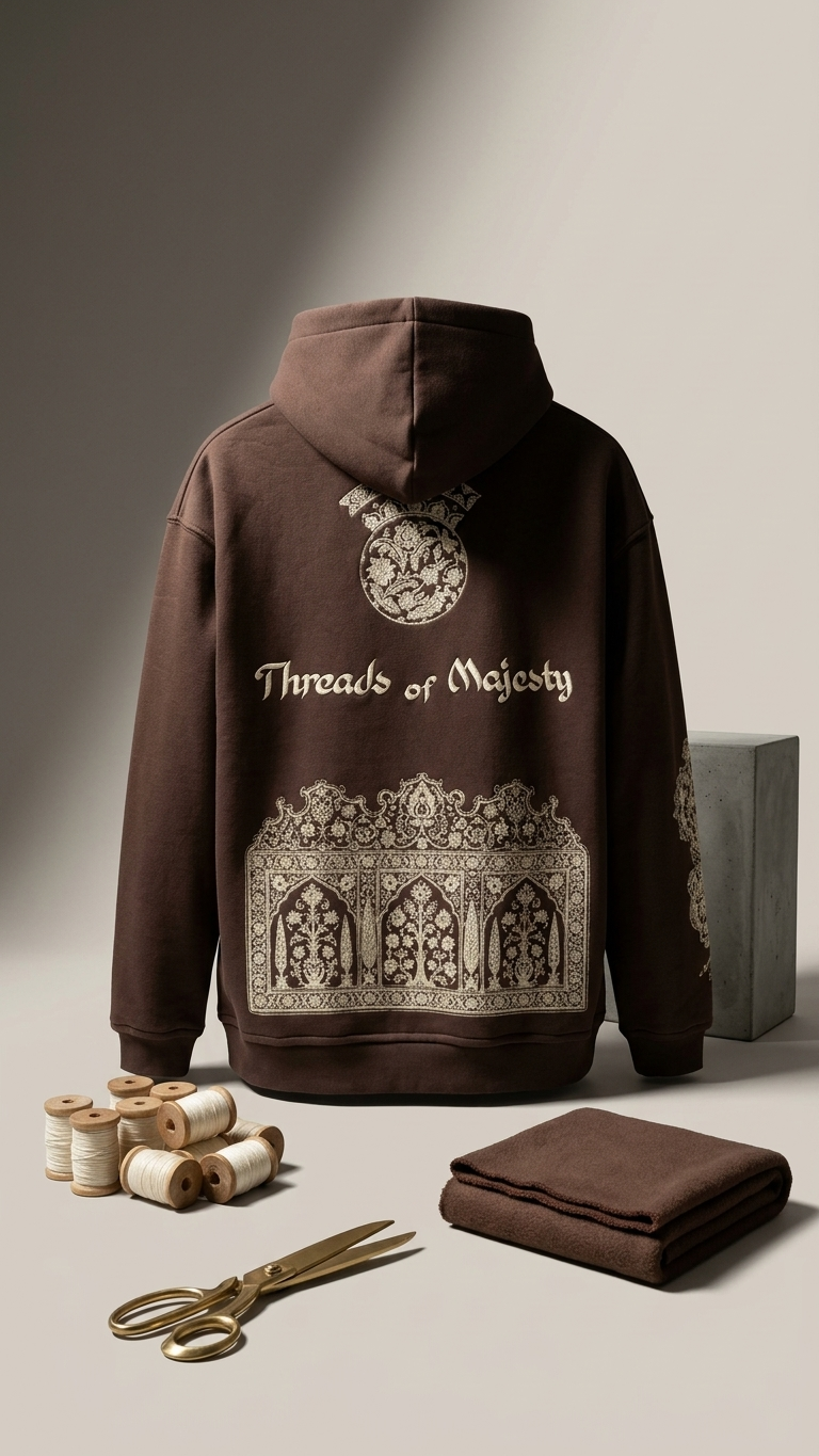 Threads of Majesty Oversize Kahve Sweatshirt 5286