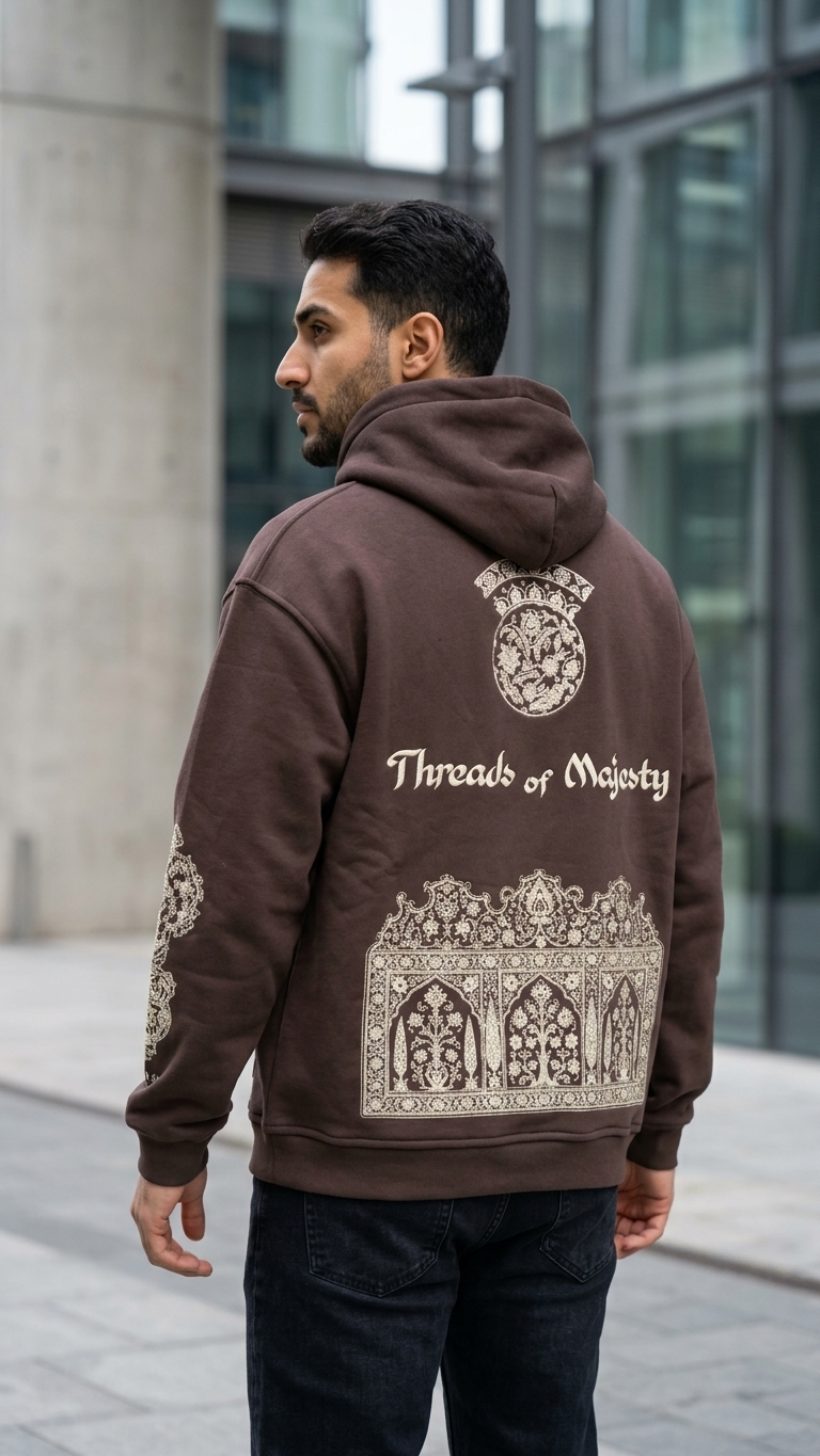 Threads of Majesty Oversize Kahve Sweatshirt 5286