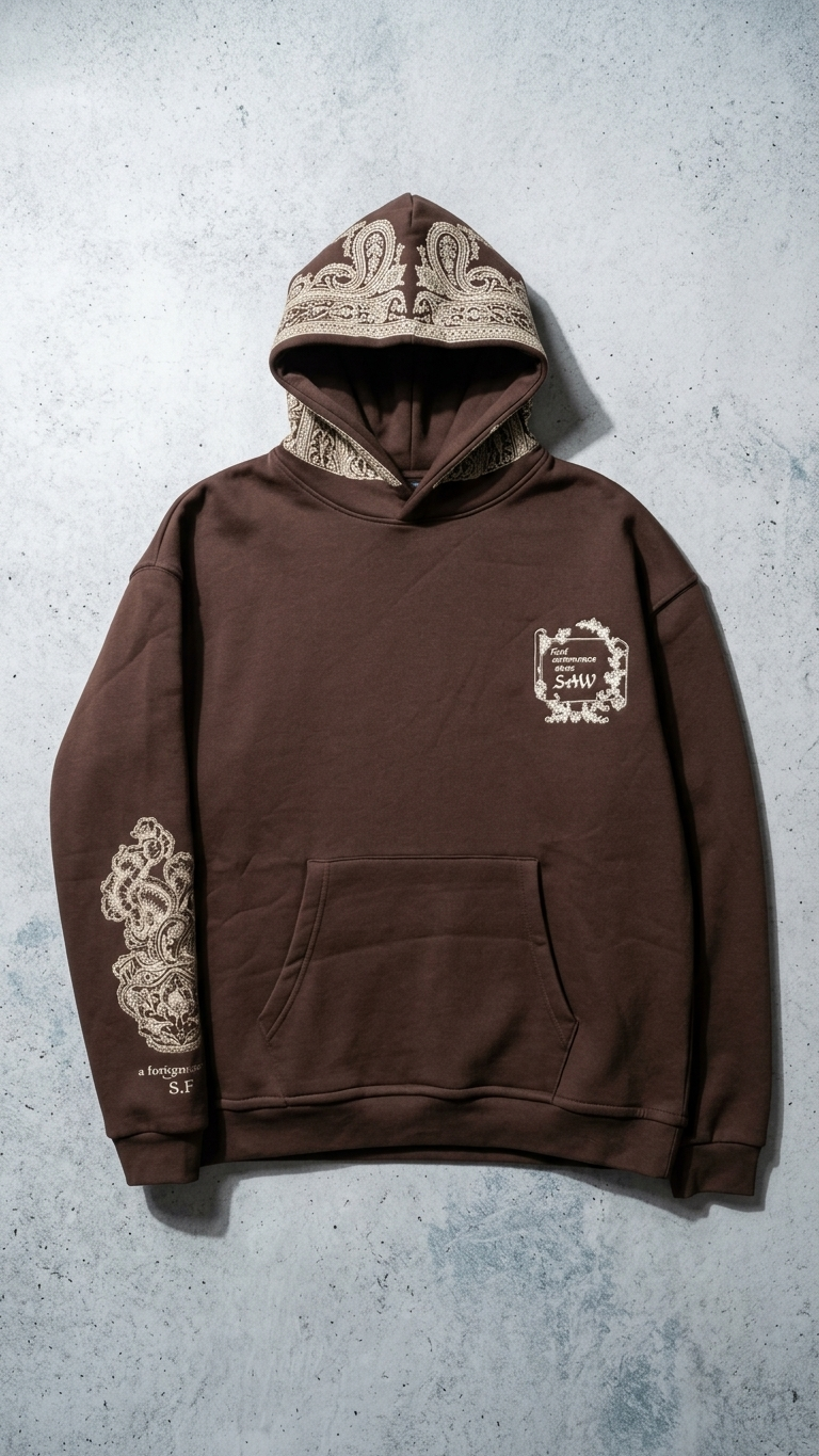 Threads of Majesty Oversize Kahve Sweatshirt 5286