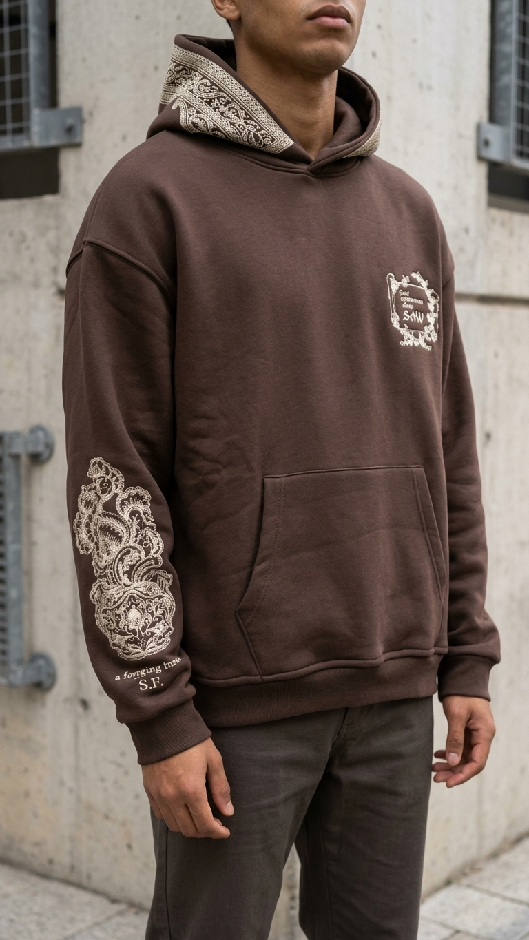 Threads of Majesty Oversize Kahve Sweatshirt 5286