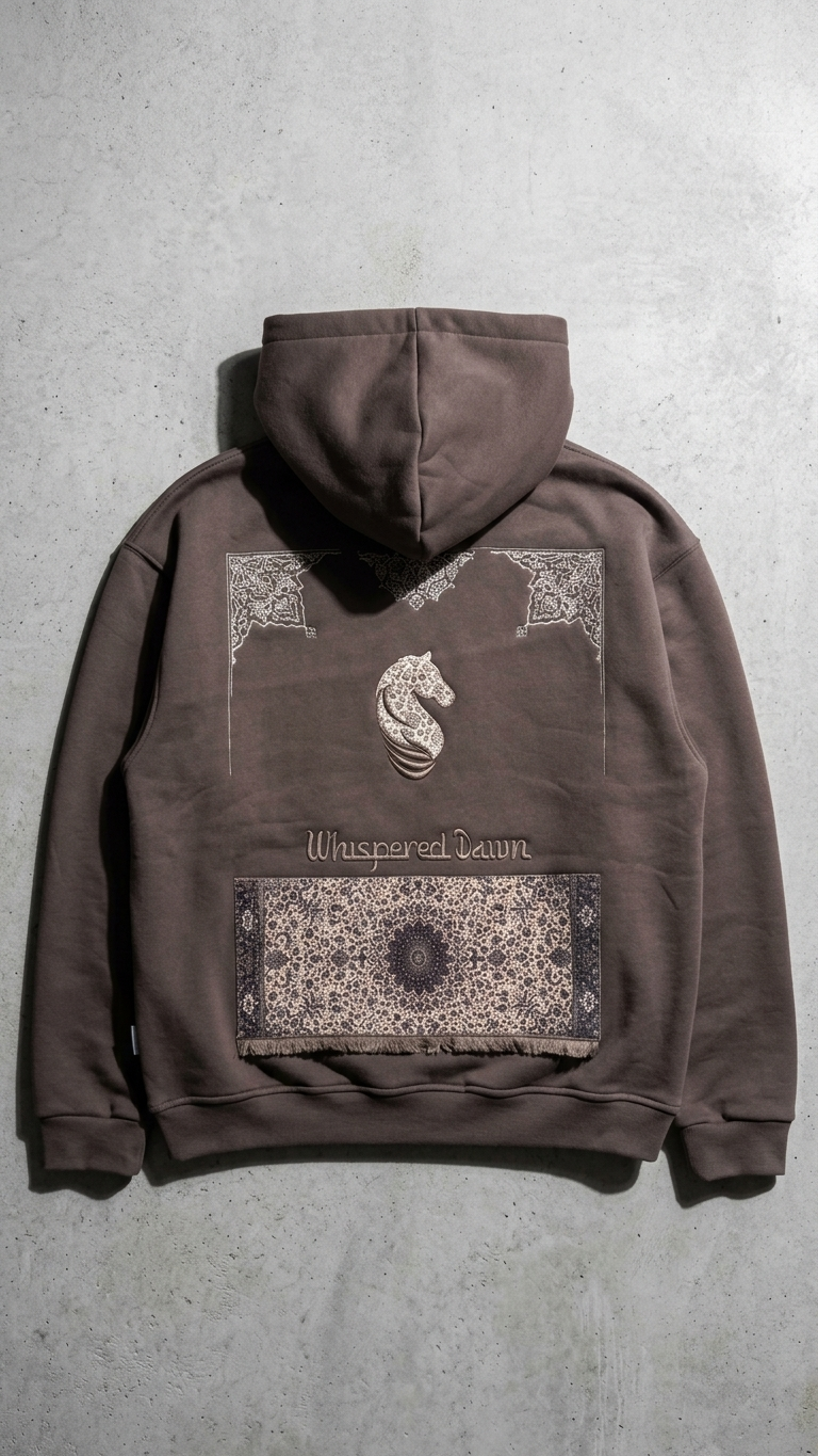 At İşleme Oversize Kahve Sweatshirt 5287