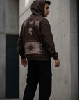 At İşleme Oversize Kahve Sweatshirt 5287