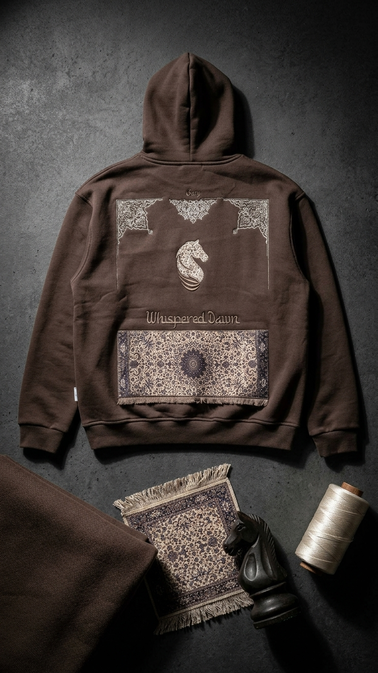 At İşleme Oversize Kahve Sweatshirt 5287