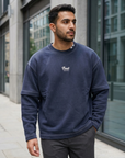 Katmanlı Kol Detaylı Boxy Fit Lacivert Sweatshirt 6039