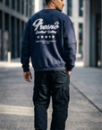Katmanlı Kol Detaylı Boxy Fit Lacivert Sweatshirt 6039