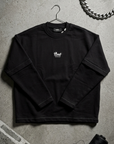 Katmanlı Kol Detaylı Boxy Fit Siyah Sweatshirt 6039