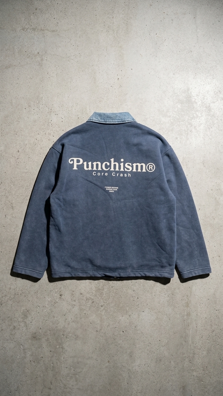 Kot Yaka Yarım Fermuarlı Oversize Polo Sweatshirt 6048