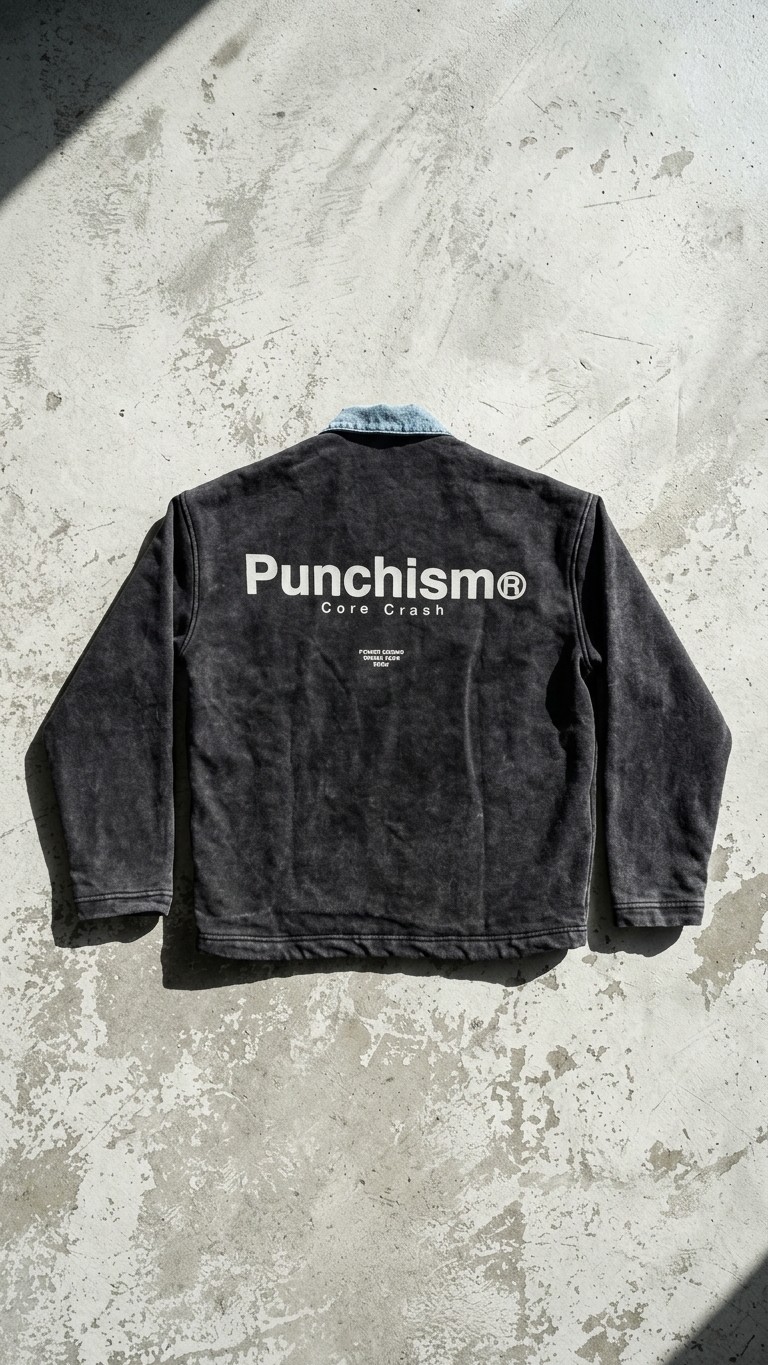 Kot Yaka Yarım Fermuarlı Oversize Siyah Polo Sweatshirt 6048