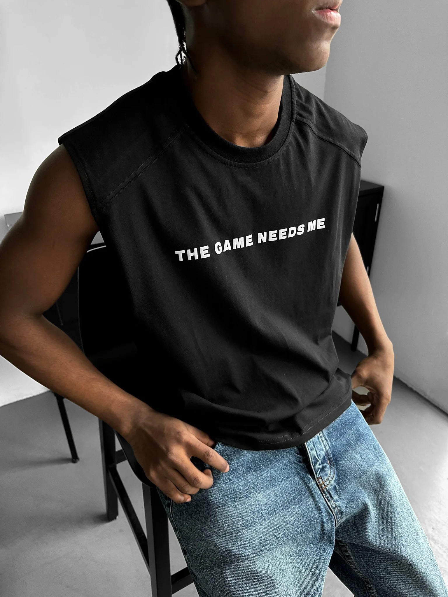 The Game Baskılı Sıfır kol Erkek Tişört