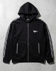 Kol Şerit Desenli Fermuarlı Siyah Panda Sweatshirt 9225