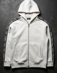 Kol Şerit Desenli Fermuarlı Ekru Panda Sweatshirt 9225