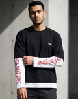 Kontrast Çİft Kollu Boxy Fit Sweatshirt 9448