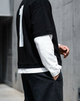 Kontrast Çİft Kollu Boxy Fit Sweatshirt 9448