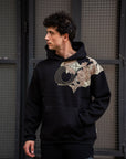 Kabaran Baskılı Oversize Siyah Sweatshirt 4956